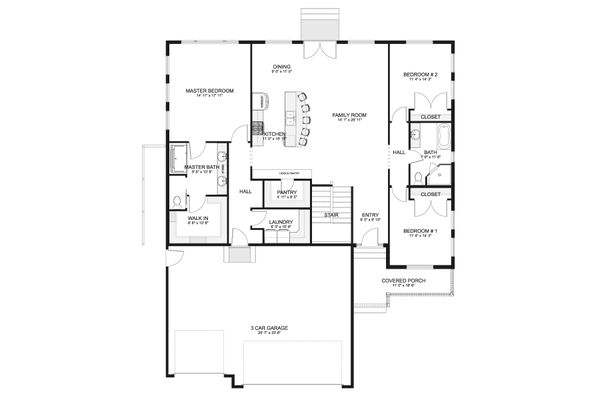 Architectural House Design - Ranch Floor Plan - Main Floor Plan #1060-101