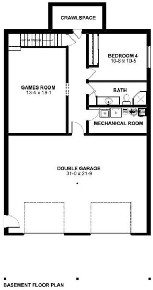 Cottage Floor Plan - Lower Floor Plan #126-167