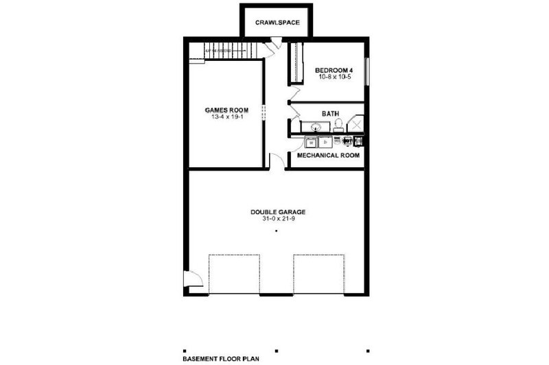 Dream House Plan - Floor Plan - Lower Floor for Cottage House Plan #126-167 - 4 bed, 3 bath