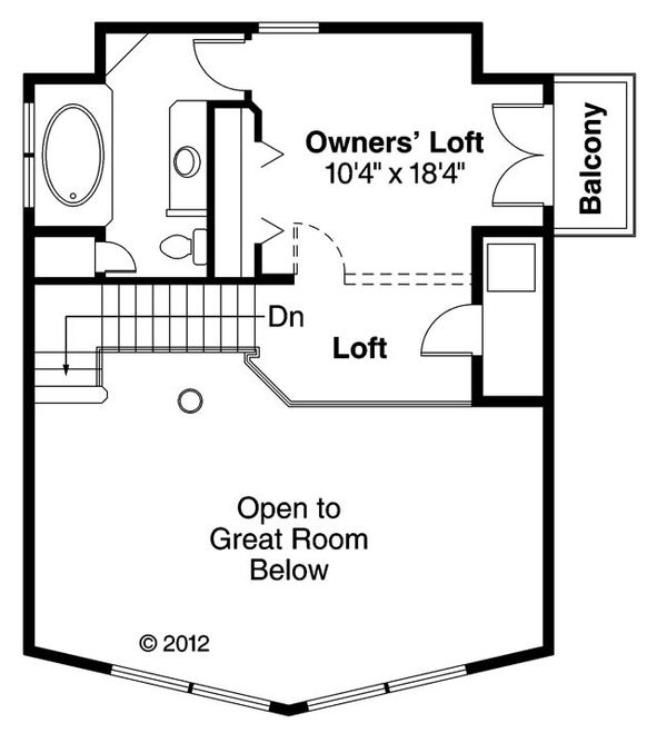 Architectural House Design - Cabin Floor Plan - Upper Floor Plan #124-510