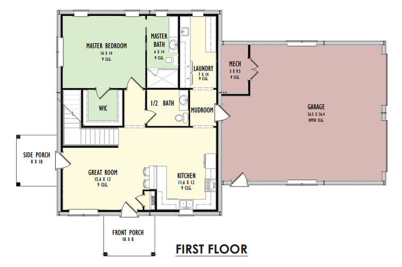 Architectural House Design - Floor Plan - Main Floor for Barndominium House Plan #1092-63 - 3 bed, 2.5 bath