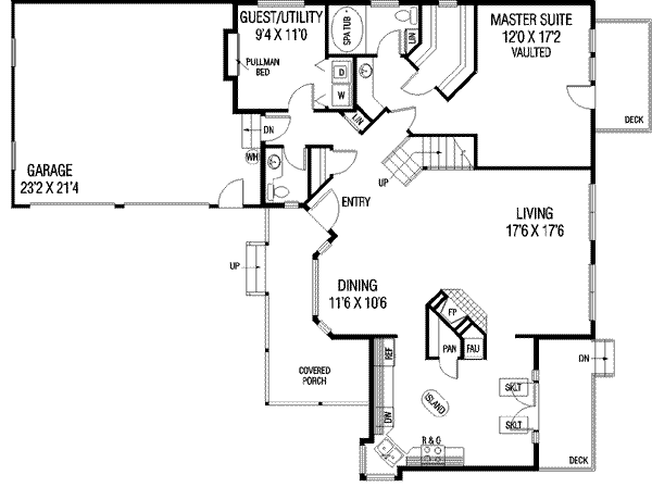 Home Plan - Farmhouse Floor Plan - Main Floor Plan #60-120
