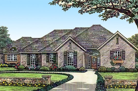 Exterior - Front Elevation 3 for European House Plan #310-296 - 2 bed, 2 bath