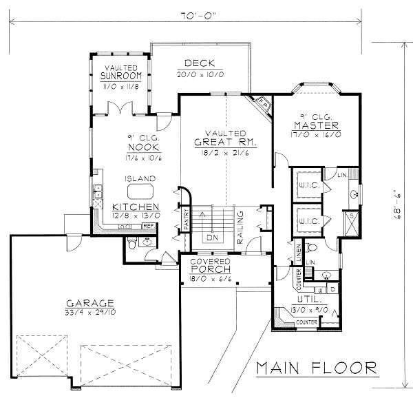 Bungalow Floor Plan - Main Floor Plan #112-139
