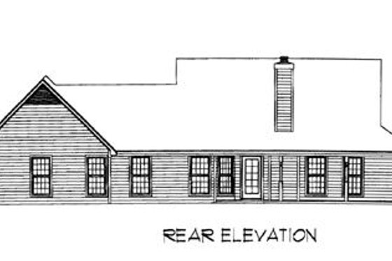 Exterior - Rear Elevation for Farmhouse House Plan #16-121 - 3 bed, 2 bath