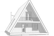 Modern Style House Plan - 2 Beds 2 Baths 1388 Sq/Ft Plan #1114-32 Exterior 