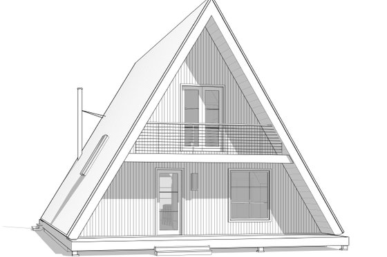 Exterior - Front Elevation 3 for Modern House Plan #1114-32 - 2 bed, 2 bath