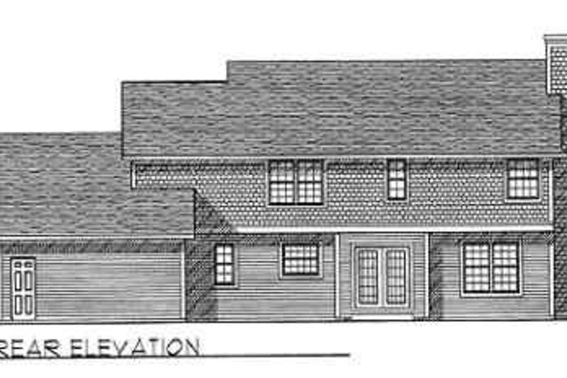 Home Plan - Exterior - Rear Elevation for Country House Plan #70-348 - 4 bed, 2.5 bath