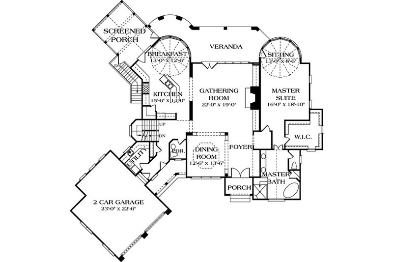 Architectural House Design - European style house plan, main level floor plan