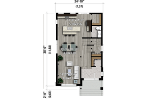 Floor Plan - Main Floor for Contemporary House Plan #25-4897 - 3 bed, 1.5 bath