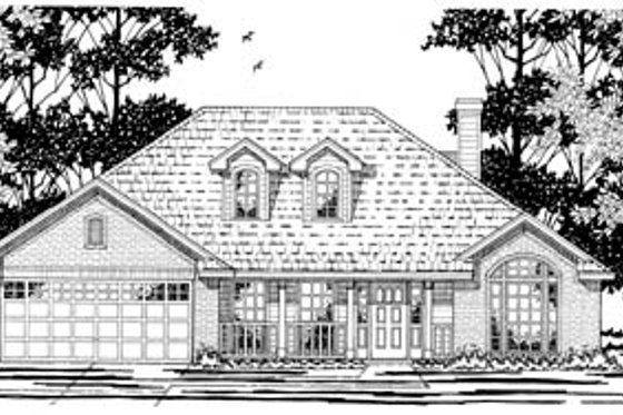 Exterior - Front Elevation for Traditional House Plan #42-202 - 3 bed, 2 bath