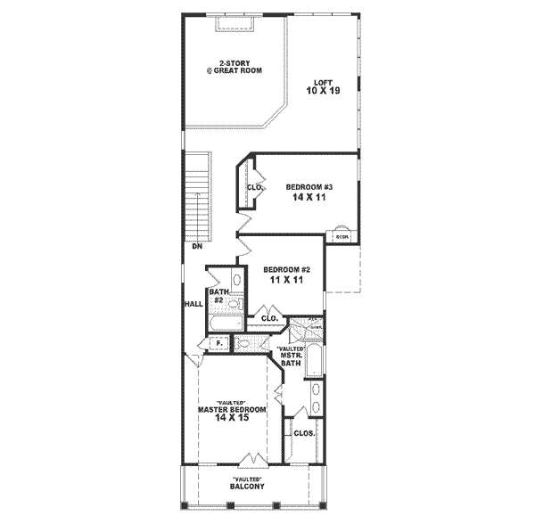 Southern Floor Plan - Upper Floor Plan #81-112