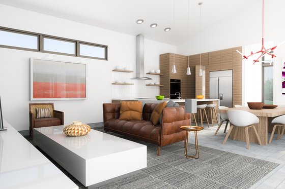 Interior - Family Room for Contemporary House Plan #80-220 - 3 bed, 2.5 bath