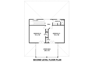 Floor Plan - Upper Floor for Beach House Plan #81-13774 - 3 bed, 2.5 bath