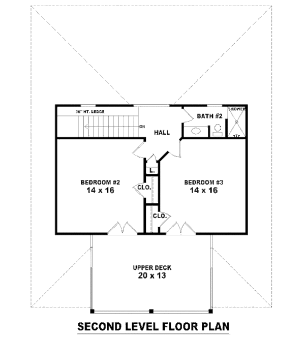 Beach Floor Plan - Upper Floor Plan #81-13774