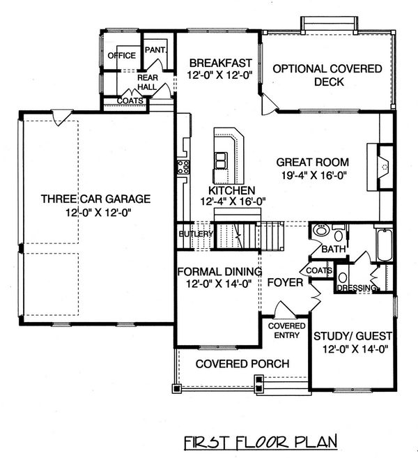 Craftsman Floor Plan - Main Floor Plan #413-841