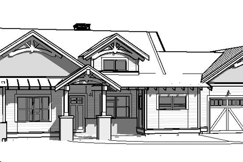 Home Plan - Exterior - Front Elevation 3 for Craftsman House Plan #895-86 - 3 bed, 3 bath