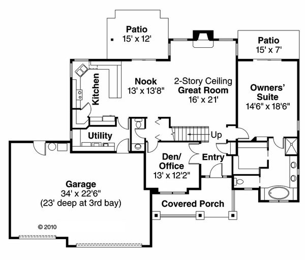 Architectural House Design - Craftsman Floor Plan - Main Floor Plan #124-759
