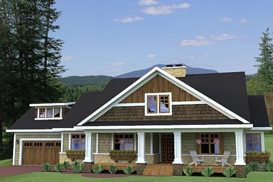 Exterior - Front Elevation 3 for Craftsman House Plan #51-513 - 3 bed, 2 bath