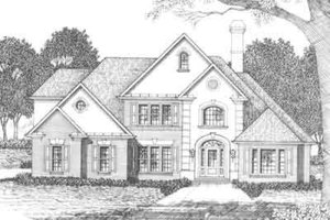 European Exterior - Front Elevation Plan #129-154