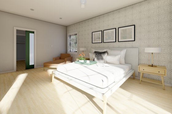 Interior - Master Bedroom 1 for Farmhouse House Plan #126-176 - 1 bed, 1.5 bath