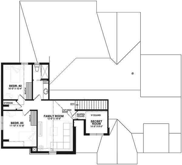 Architectural House Design - European Floor Plan - Upper Floor Plan #23-2777