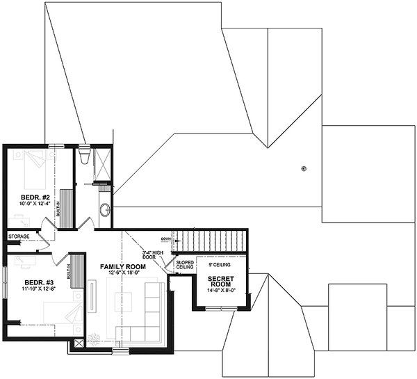 House Blueprint - European Floor Plan - Upper Floor Plan #23-2777