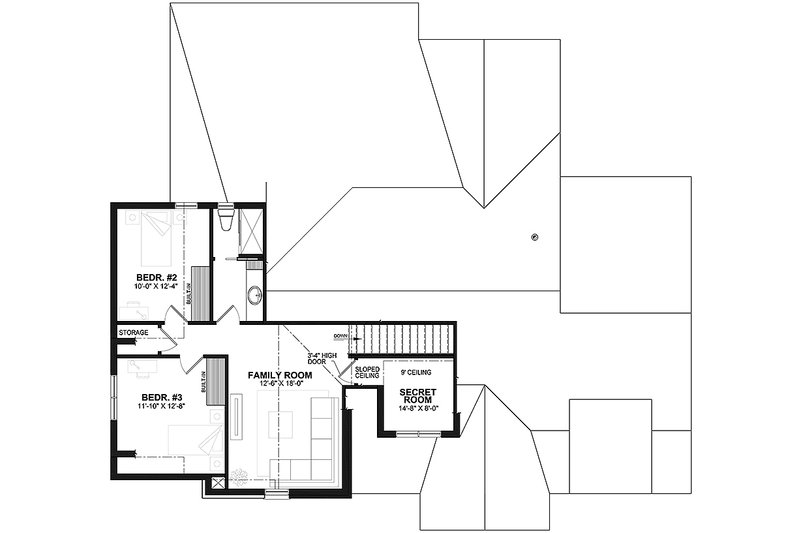 Architectural House Design - Floor Plan - Upper Floor for European House Plan #23-2777 - 3 bed, 2.5 bath