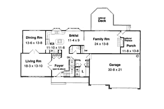 Floor Plan - Main Floor for European House Plan #312-846 - 4 bed, 2.5 bath