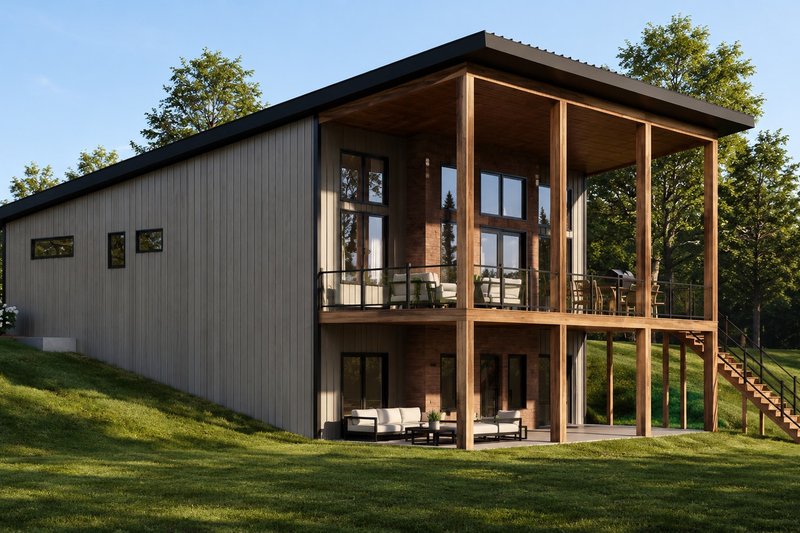 Dream House Plan - Exterior - Other Elevation 2 for Modern House Plan #1064-489 - 2 bed, 2.5 bath