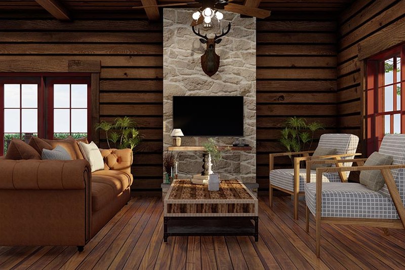 Home Plan - Interior - Family Room for Country House Plan #923-303 - 3 bed, 2.5 bath