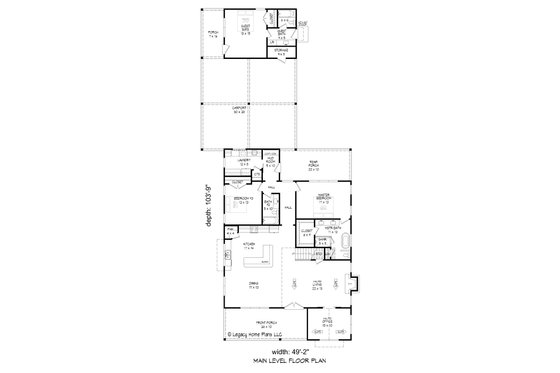 Floor Plan - Main Floor for Farmhouse House Plan #932-599 - 5 bed, 4 bath