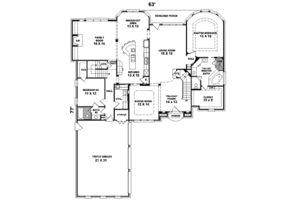 Floor Plan - Main Floor for European House Plan #81-598 - 4 bed, 3 bath
