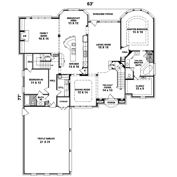 European Floor Plan - Main Floor Plan #81-598