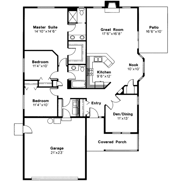 Home Plan - Ranch Floor Plan - Main Floor Plan #124-313
