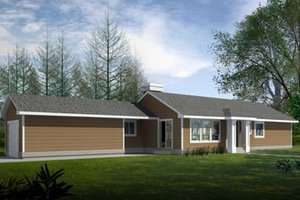 Ranch Exterior - Front Elevation Plan #100-420