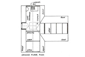 Floor Plan - Upper Floor for Cottage House Plan #510-1 - 1 bed, 1 bath