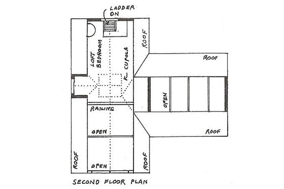 Floor Plan - Upper Floor for Cottage House Plan #510-1 - 1 bed, 1 bath