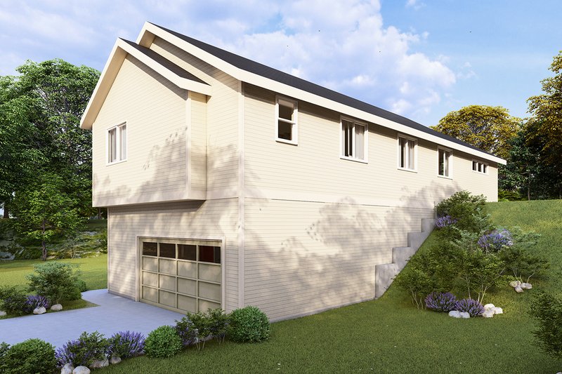 Home Plan - Exterior - Rear Elevation for Craftsman House Plan #124-1391 - 3 bed, 2 bath