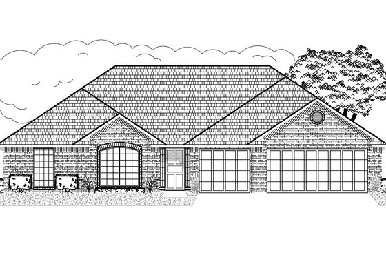 Exterior - Front Elevation for Traditional House Plan #65-387 - 3 bed, 2 bath