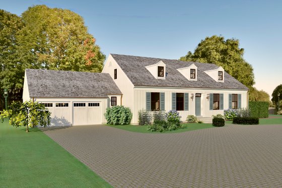 Exterior - Front Elevation for Colonial House Plan #489-9 - 4 bed, 3 bath