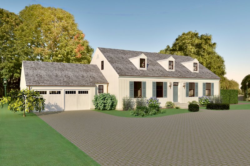 House Design - Exterior - Front Elevation for Colonial House Plan #489-9 - 4 bed, 3 bath