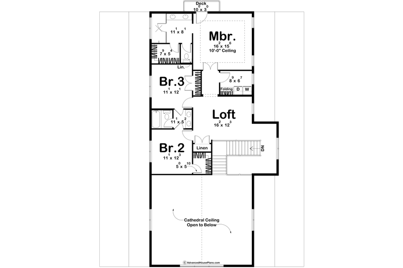 Dream House Plan - Floor Plan - Upper Floor for Barndominium House Plan #455-486 - 3 bed, 2.5 bath