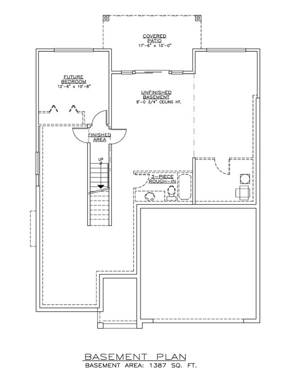 Prairie Floor Plan - Lower Floor Plan #1100-17