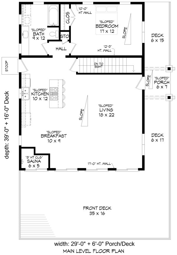 Home Plan - Beach Floor Plan - Main Floor Plan #932-1081