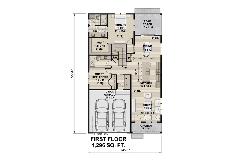 House Plan Design - Floor Plan - Main Floor for Farmhouse House Plan #51-1342 - 5 bed, 4 bath