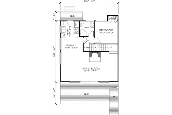 Floor Plan - Main Floor for Cottage House Plan #320-293 - 3 bed, 2 bath