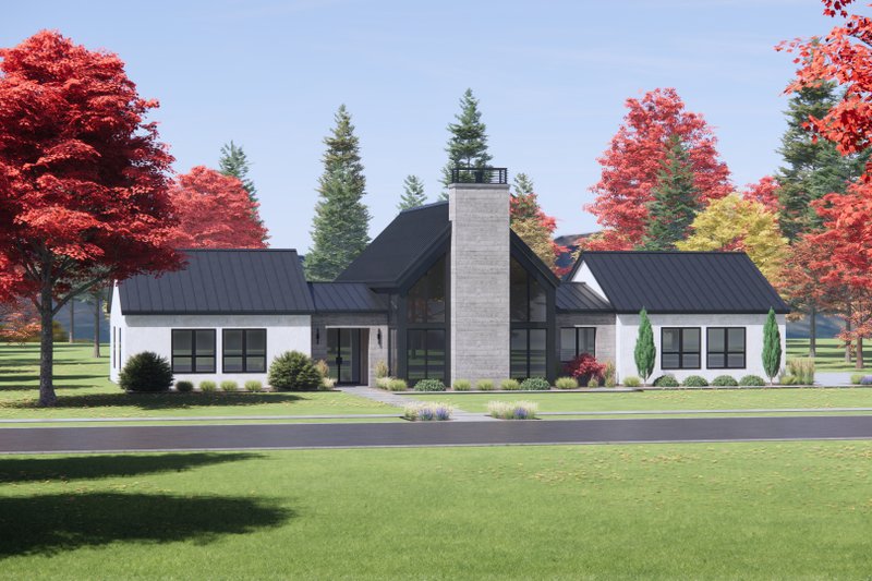 Home Plan - Exterior - Front Elevation 5 for Modern House Plan #1096-60 - 4 bed, 3 bath