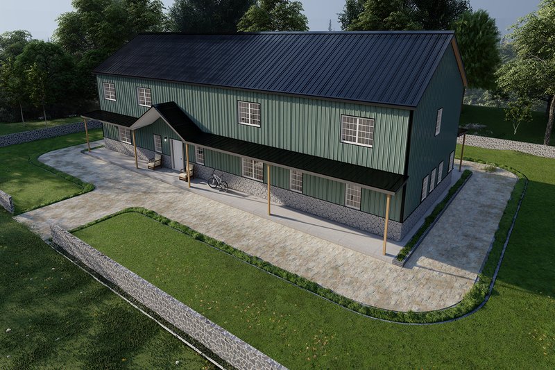 Dream House Plan - Exterior - Other Elevation 4 for Barndominium House Plan #1107-19 - 6 bed, 4 bath
