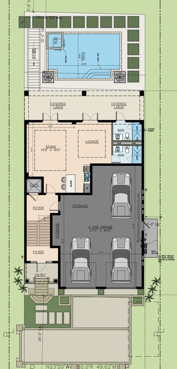 Modern Floor Plan - Lower Floor Plan #548-35